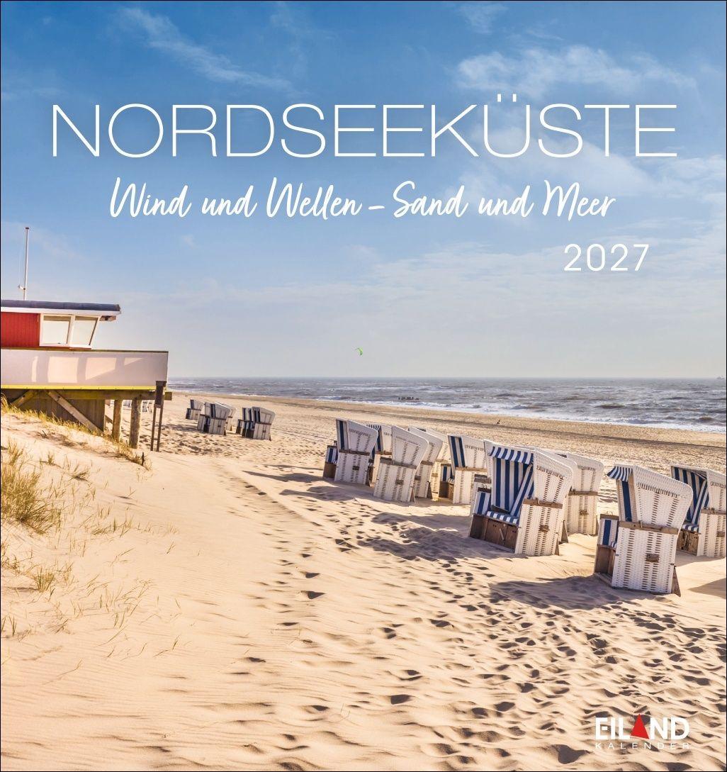 Vorderes Coverbild Nordseeküste Postkartenkalender 2027 - Wind und Wellen - Sand und Meer
