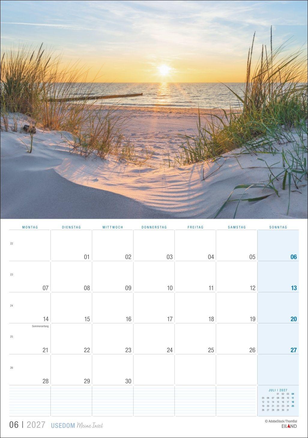 Beispielinhalt (Bild) Usedom ...meine Insel Kalender 2027