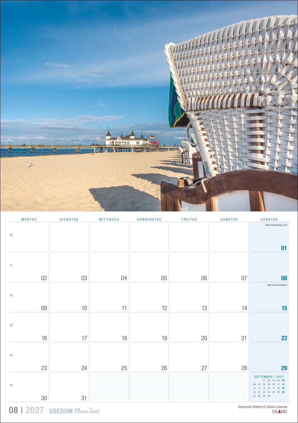 Beispielinhalt (Bild) Usedom ...meine Insel Kalender 2027