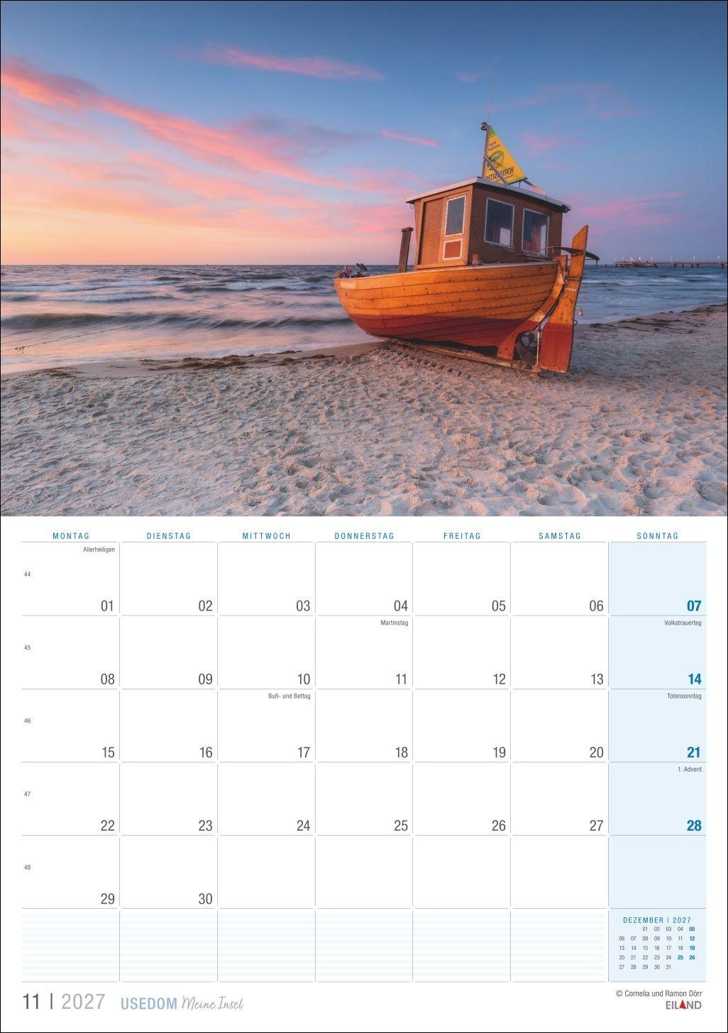 Beispielinhalt (Bild) Usedom ...meine Insel Kalender 2027