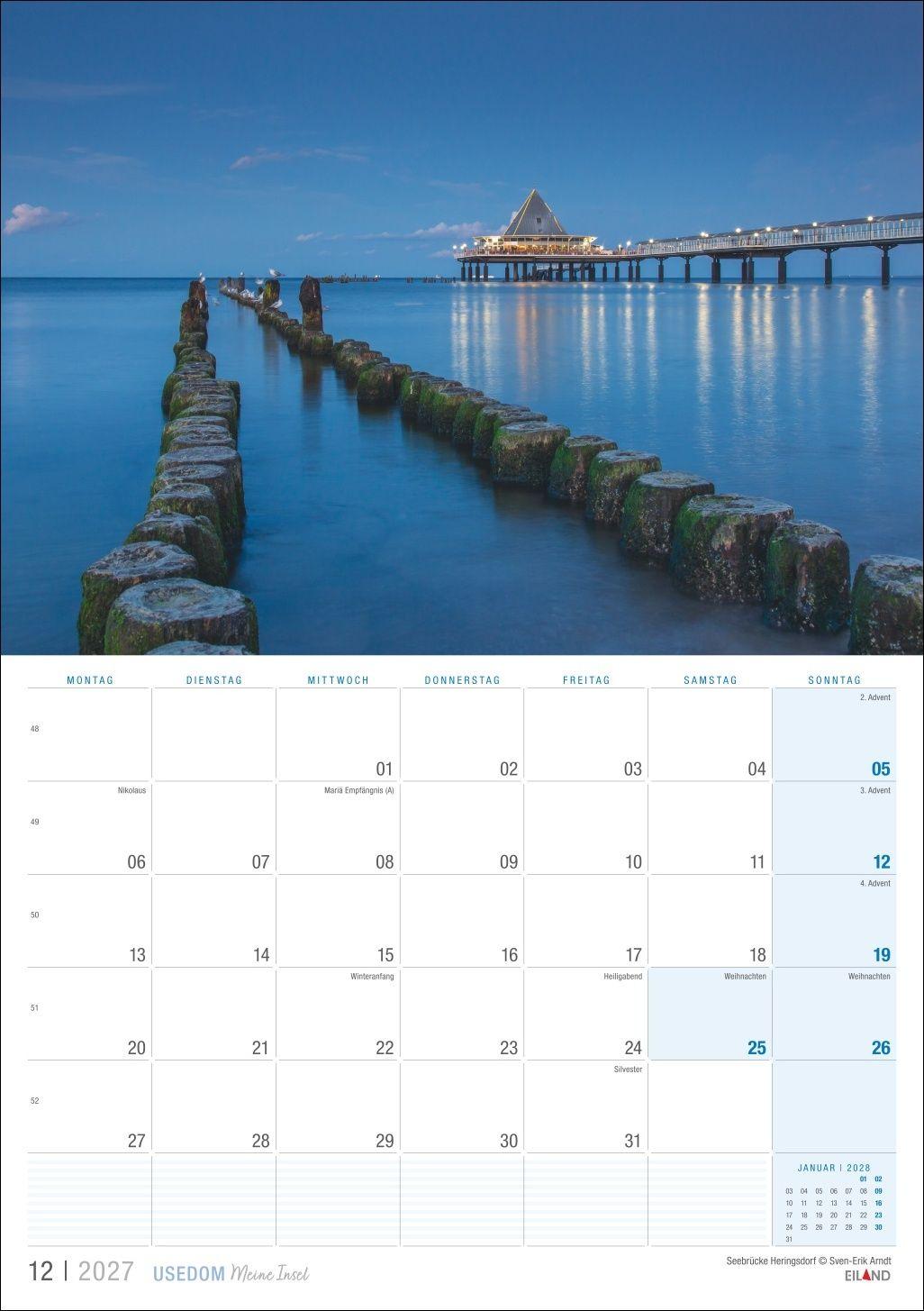 Beispielinhalt (Bild) Usedom ...meine Insel Kalender 2027