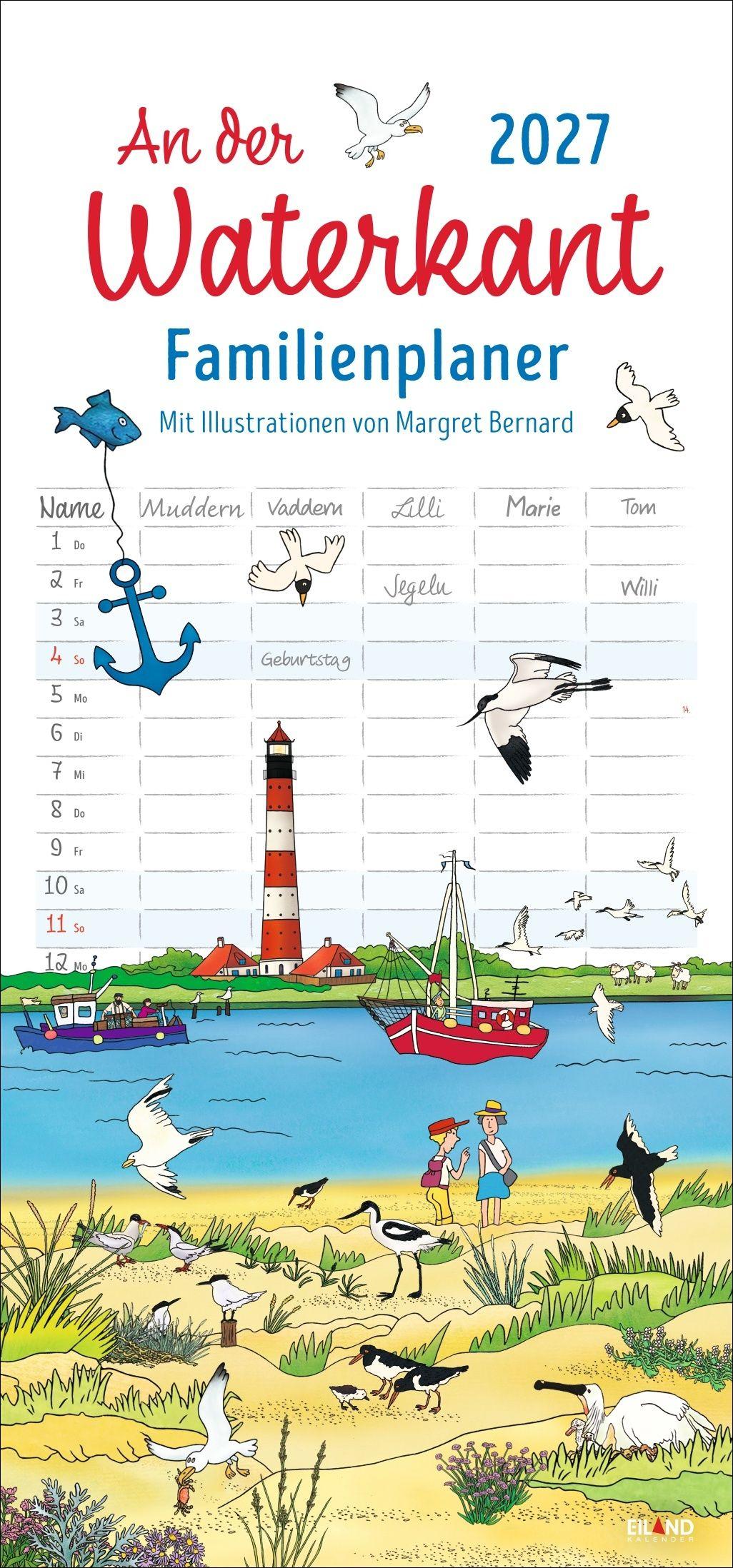 Vorderes Coverbild An der Waterkant Familienplaner 2027 - Margret Bernard