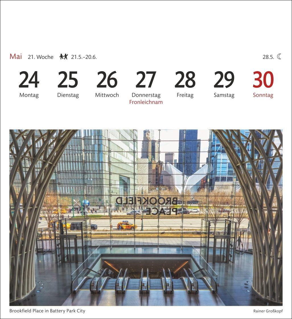 Beispielinhalt (Bild) New York Sehnsuchtskalender 2027 - Wochenkalender mit 53 Postkarten