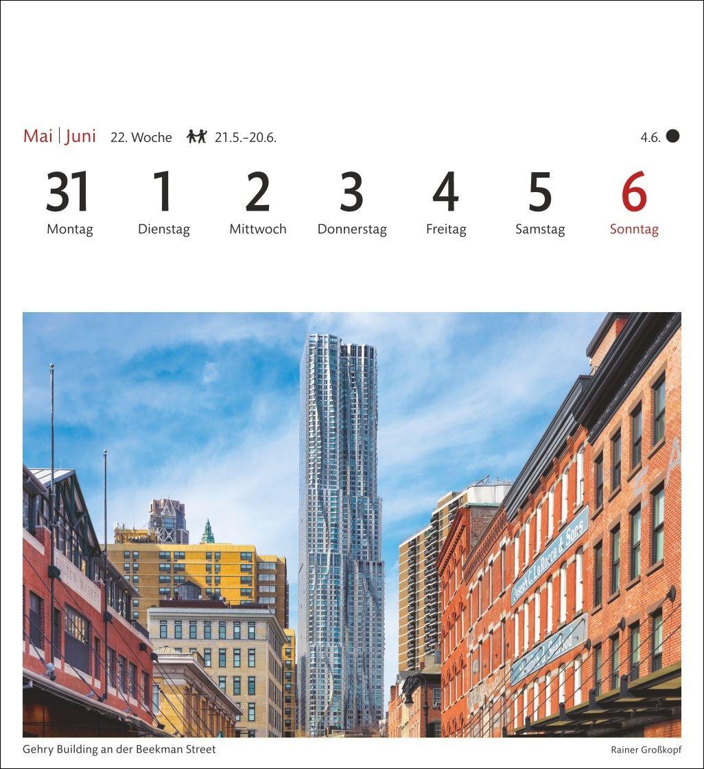 Beispielinhalt (Bild) New York Sehnsuchtskalender 2027 - Wochenkalender mit 53 Postkarten
