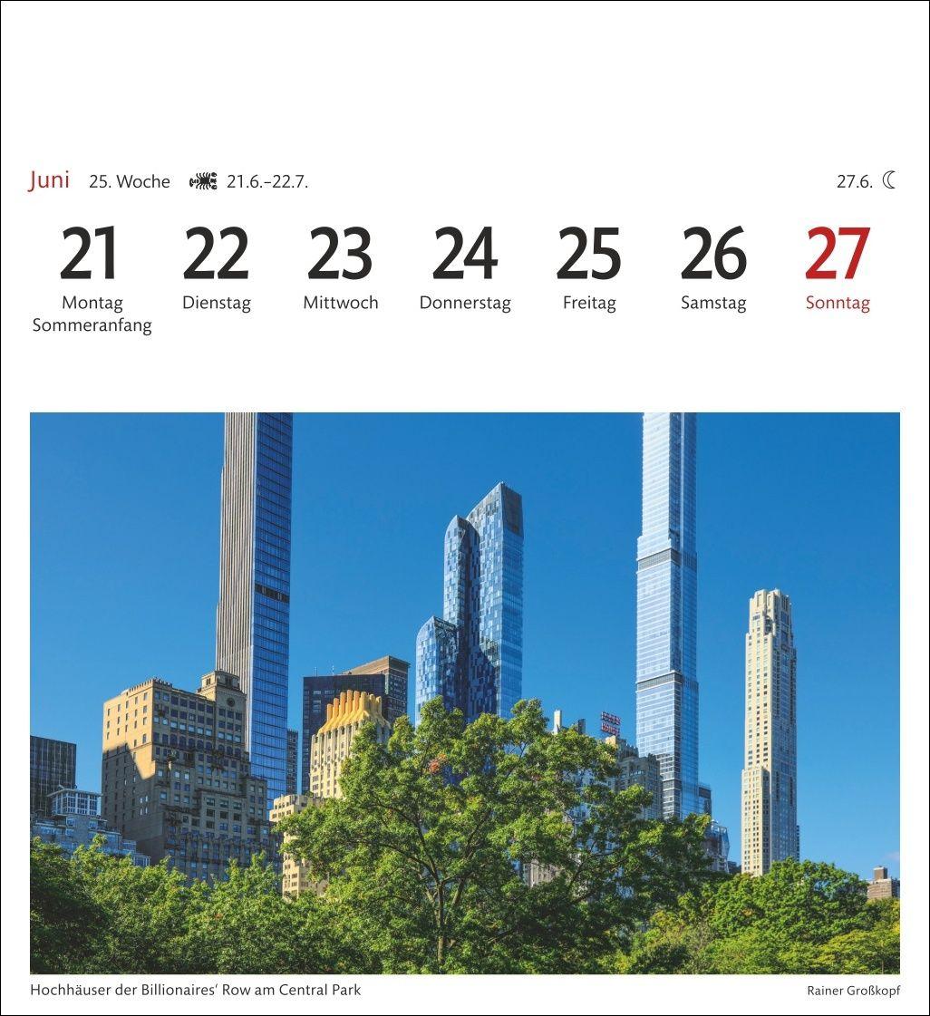 Beispielinhalt (Bild) New York Sehnsuchtskalender 2027 - Wochenkalender mit 53 Postkarten