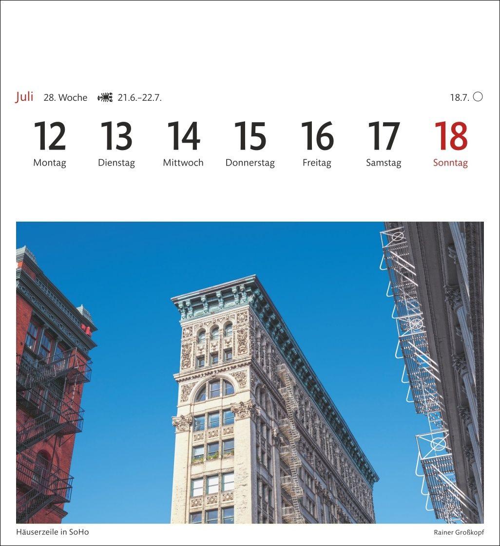 Beispielinhalt (Bild) New York Sehnsuchtskalender 2027 - Wochenkalender mit 53 Postkarten