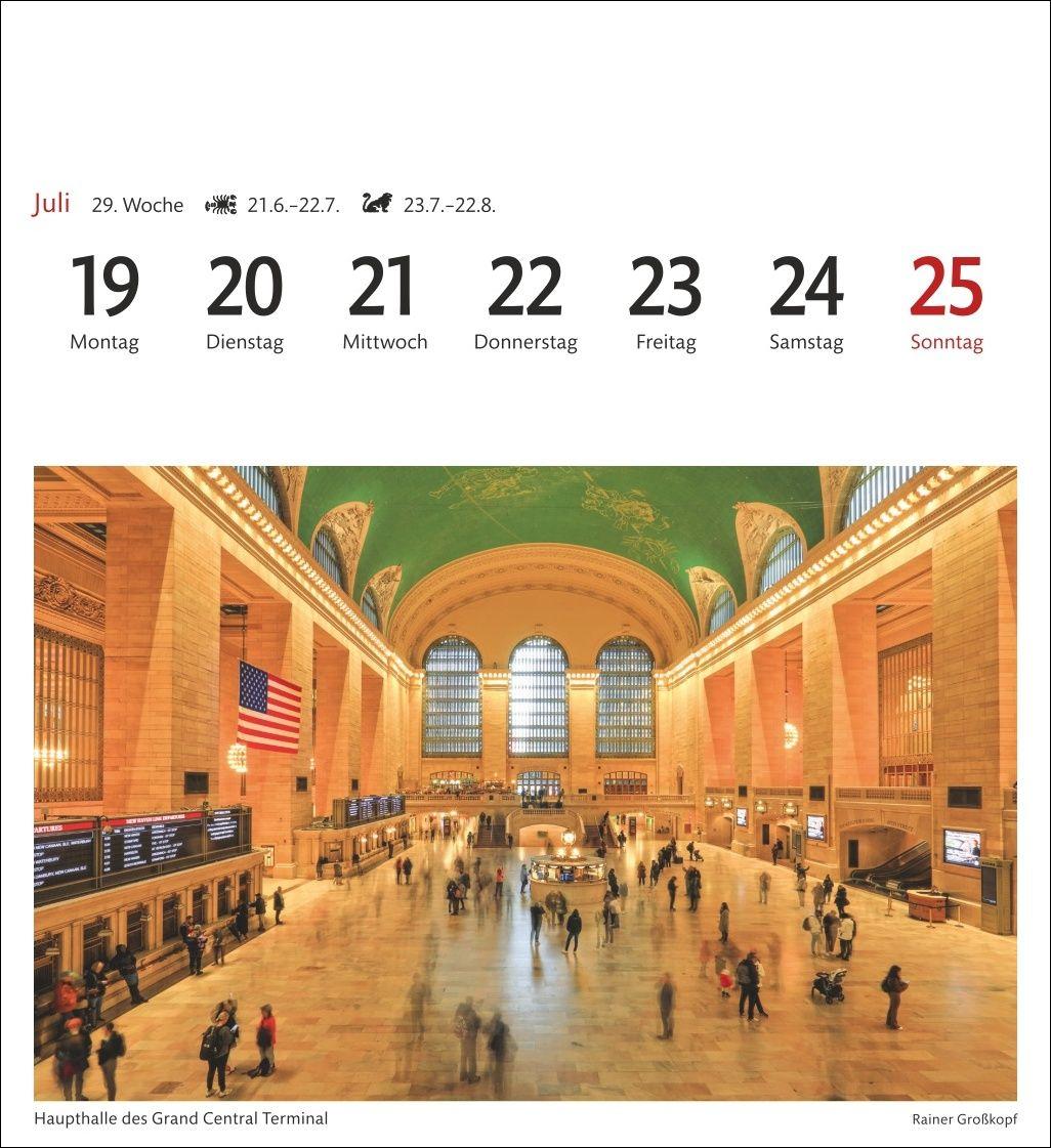 Beispielinhalt (Bild) New York Sehnsuchtskalender 2027 - Wochenkalender mit 53 Postkarten