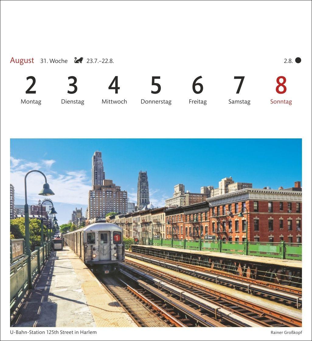 Beispielinhalt (Bild) New York Sehnsuchtskalender 2027 - Wochenkalender mit 53 Postkarten
