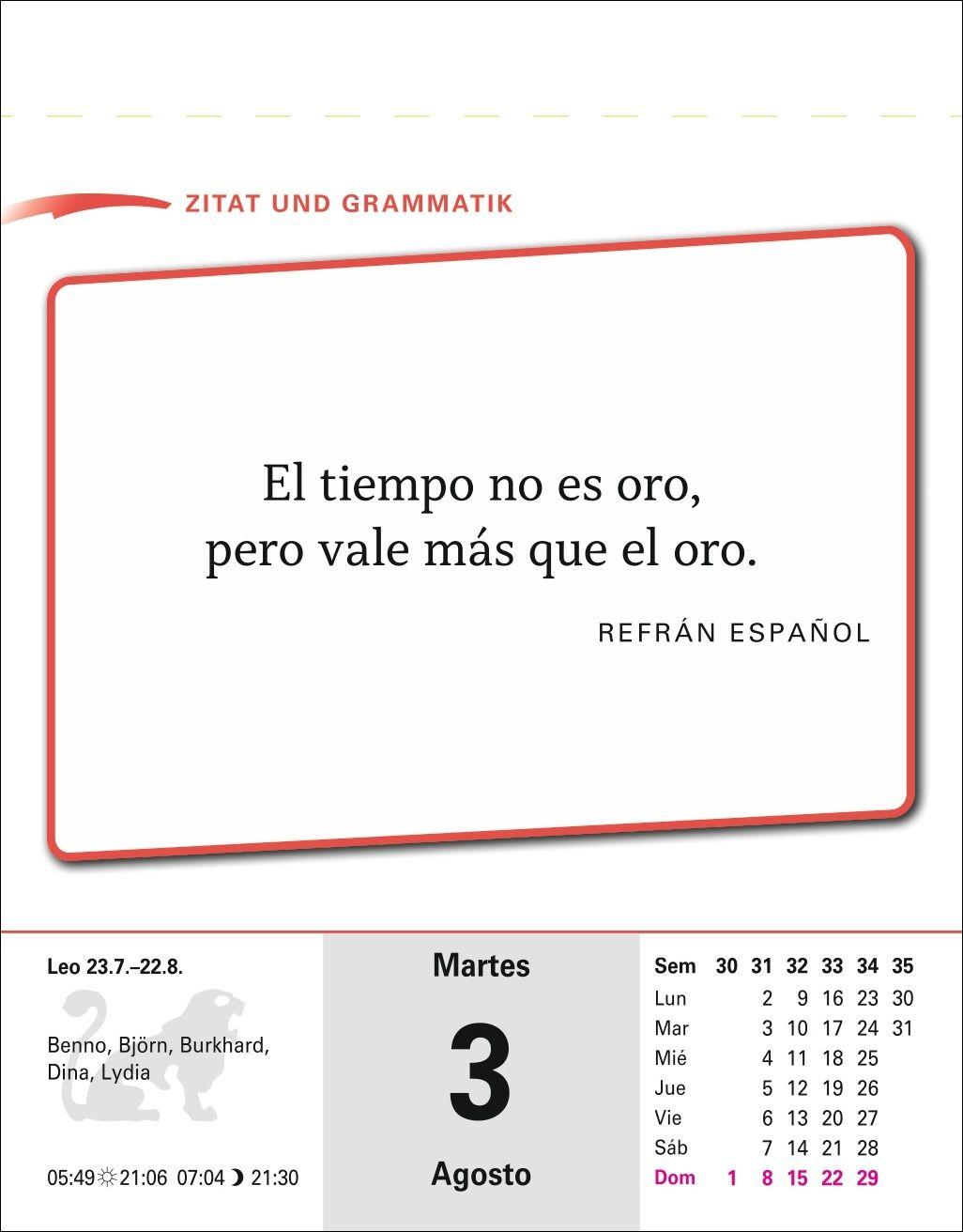 Beispielinhalt (Bild) Spanisch Sprachkalender 2027 - Spanisch lernen leicht gemacht - Tagesabreißkalender