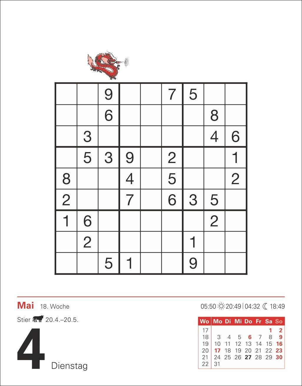 Beispielinhalt (Bild) Sudoku Tagesabreißkalender 2027 - Das Kult-Rätsel aus Japan
