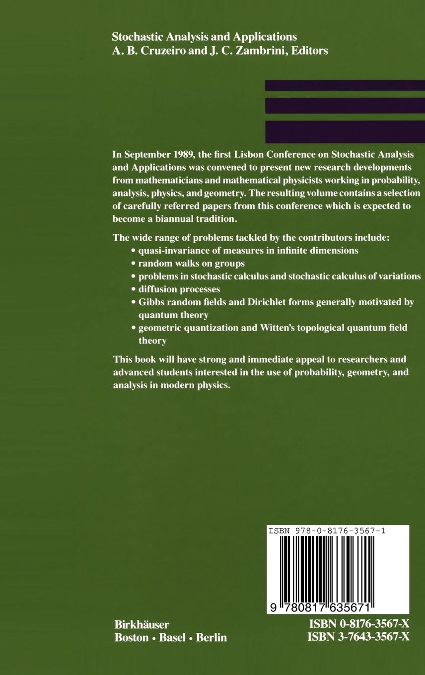 Rückseitencover Stochastic Analysis and Applications