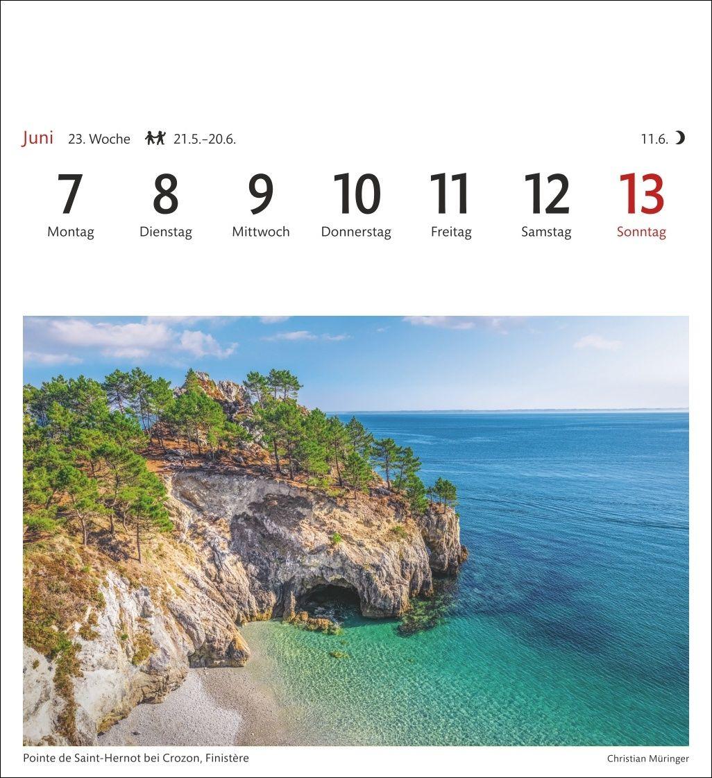 Beispielinhalt (Bild) Bretagne & Normandie Sehnsuchtskalender 2027 - Wochenkalender mit 53 Postkarten