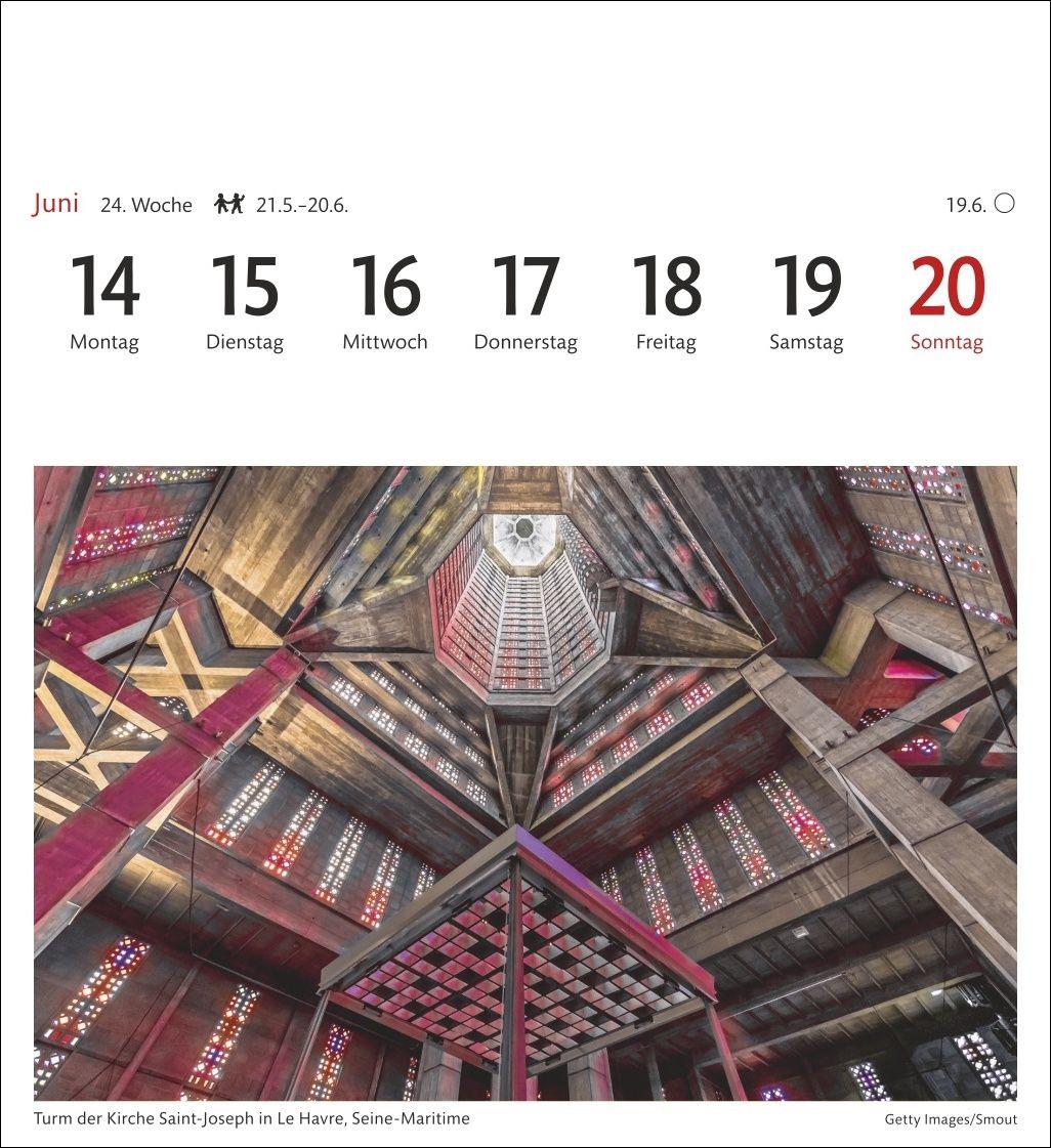 Beispielinhalt (Bild) Bretagne & Normandie Sehnsuchtskalender 2027 - Wochenkalender mit 53 Postkarten