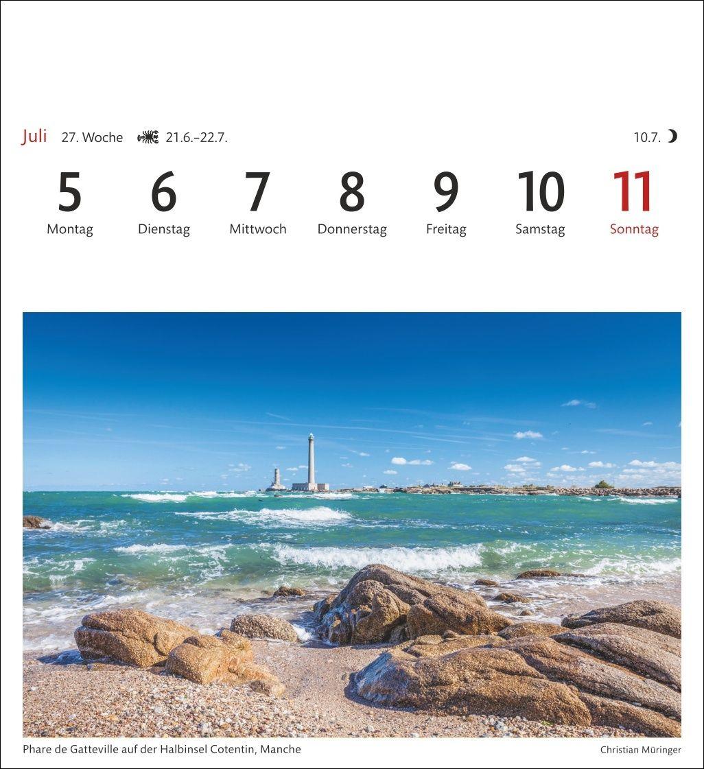 Beispielinhalt (Bild) Bretagne & Normandie Sehnsuchtskalender 2027 - Wochenkalender mit 53 Postkarten