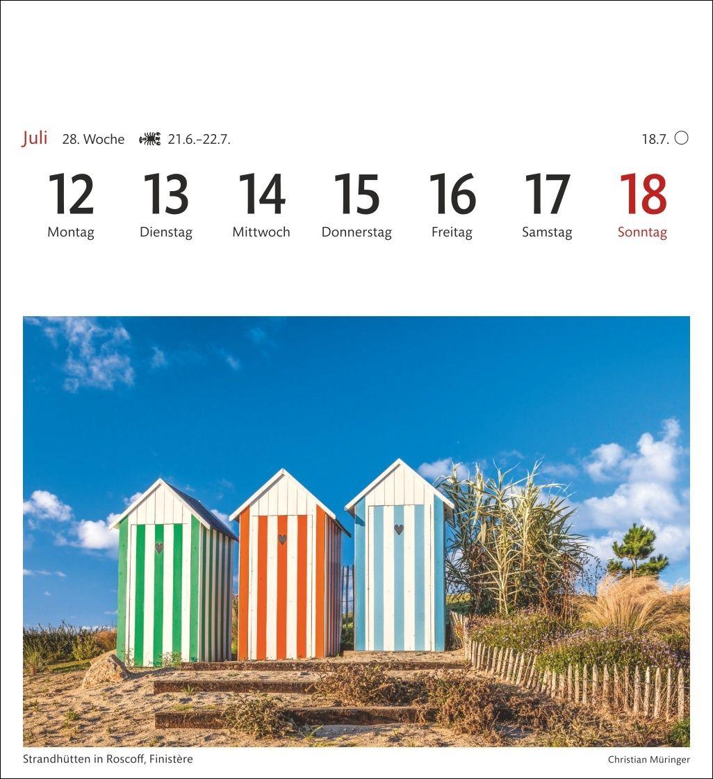 Beispielinhalt (Bild) Bretagne & Normandie Sehnsuchtskalender 2027 - Wochenkalender mit 53 Postkarten