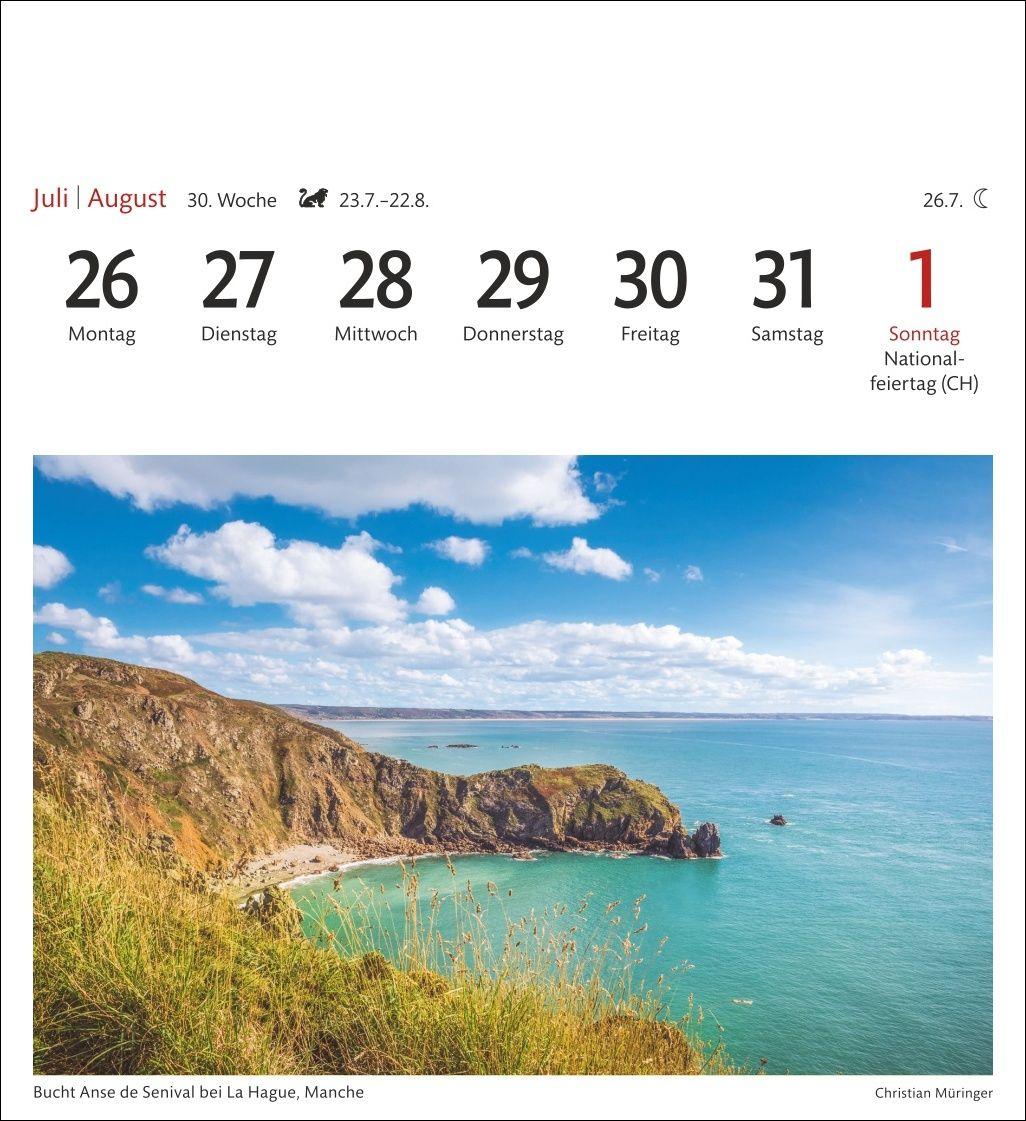 Beispielinhalt (Bild) Bretagne & Normandie Sehnsuchtskalender 2027 - Wochenkalender mit 53 Postkarten