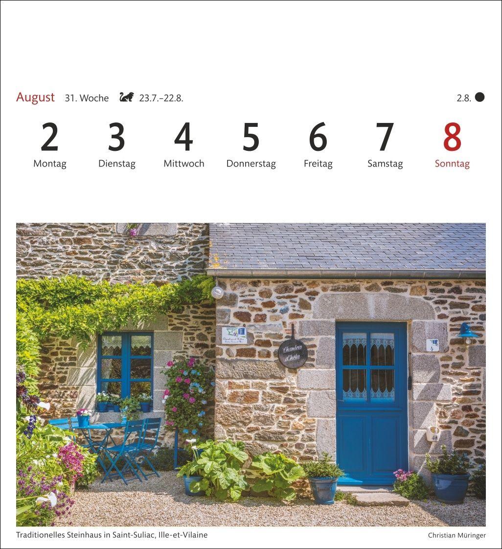 Beispielinhalt (Bild) Bretagne & Normandie Sehnsuchtskalender 2027 - Wochenkalender mit 53 Postkarten