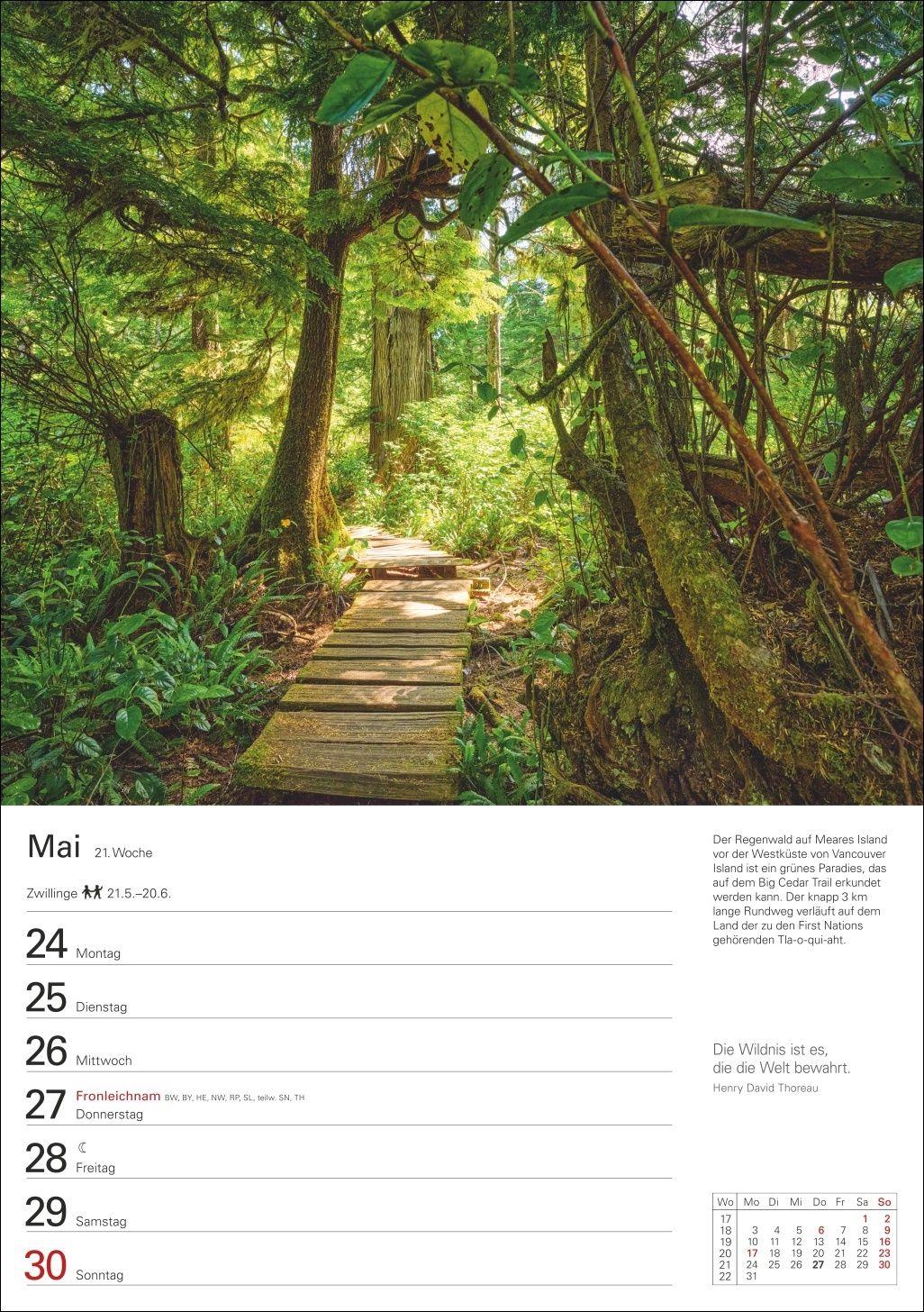 Beispielinhalt (Bild) Kanada Wochenplaner 2027 - Eine Reise in 53 Bildern