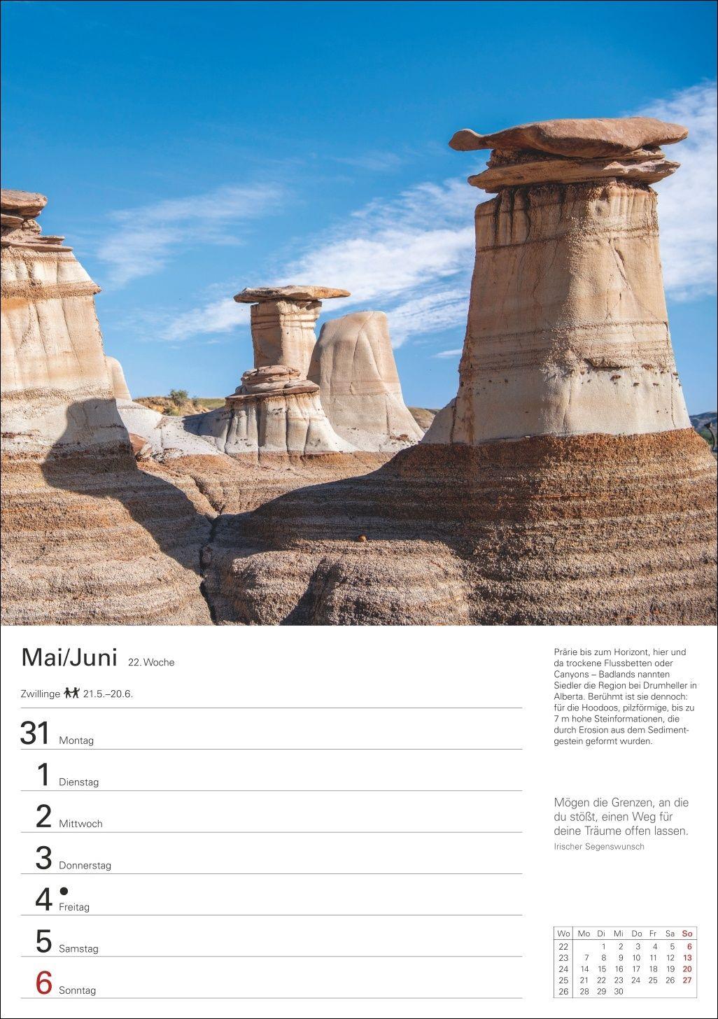 Beispielinhalt (Bild) Kanada Wochenplaner 2027 - Eine Reise in 53 Bildern