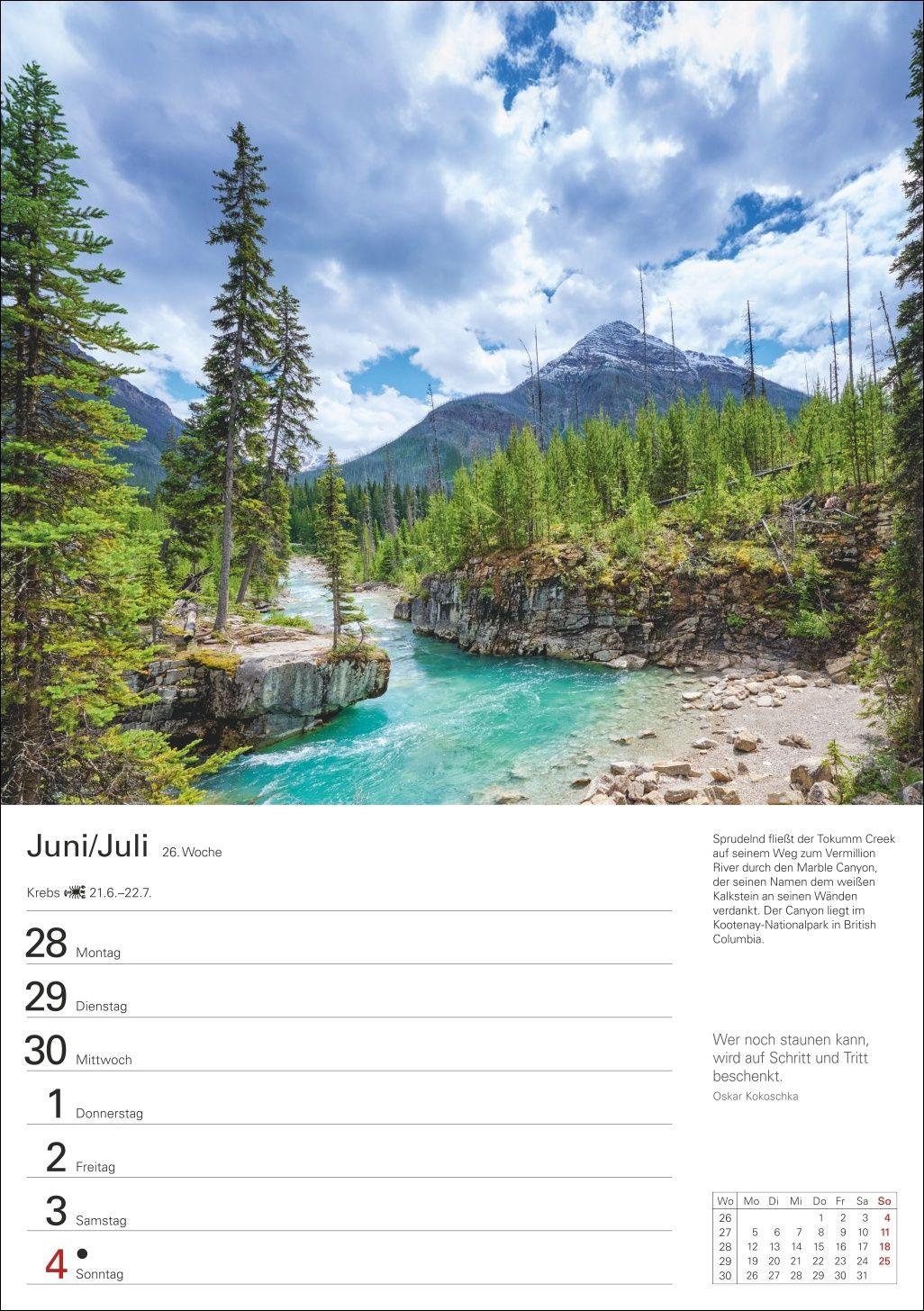 Beispielinhalt (Bild) Kanada Wochenplaner 2027 - Eine Reise in 53 Bildern