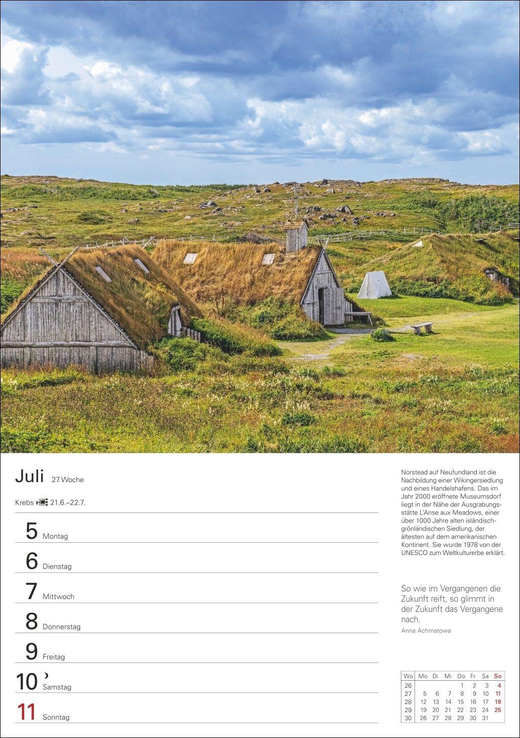 Beispielinhalt (Bild) Kanada Wochenplaner 2027 - Eine Reise in 53 Bildern