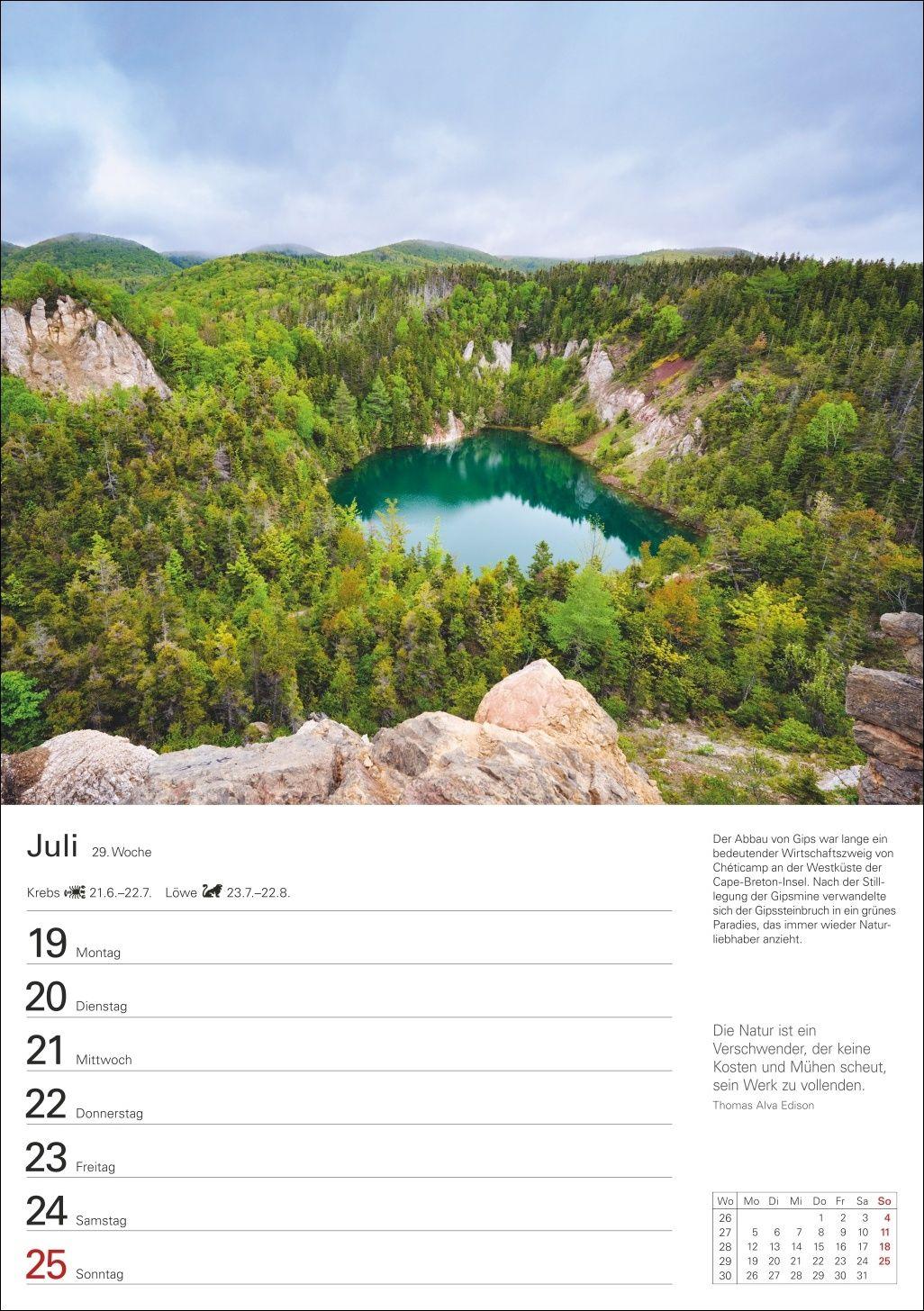 Beispielinhalt (Bild) Kanada Wochenplaner 2027 - Eine Reise in 53 Bildern