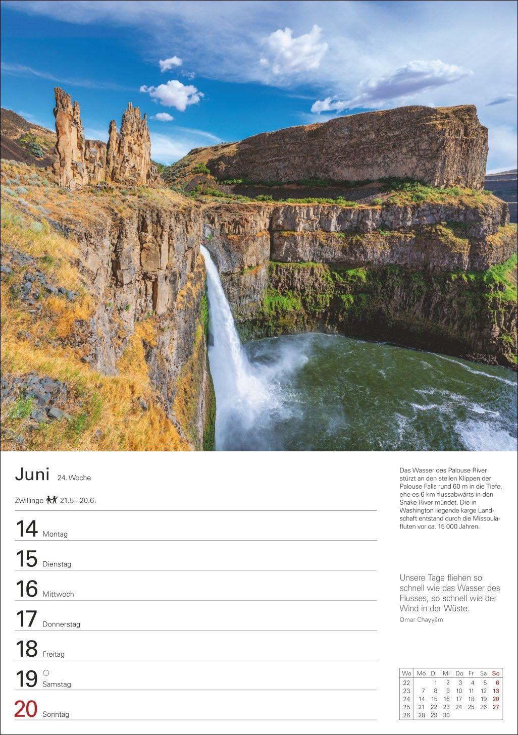 Beispielinhalt (Bild) Amerika Wochenplaner 2027 - Eine Reise in 53 Bildern