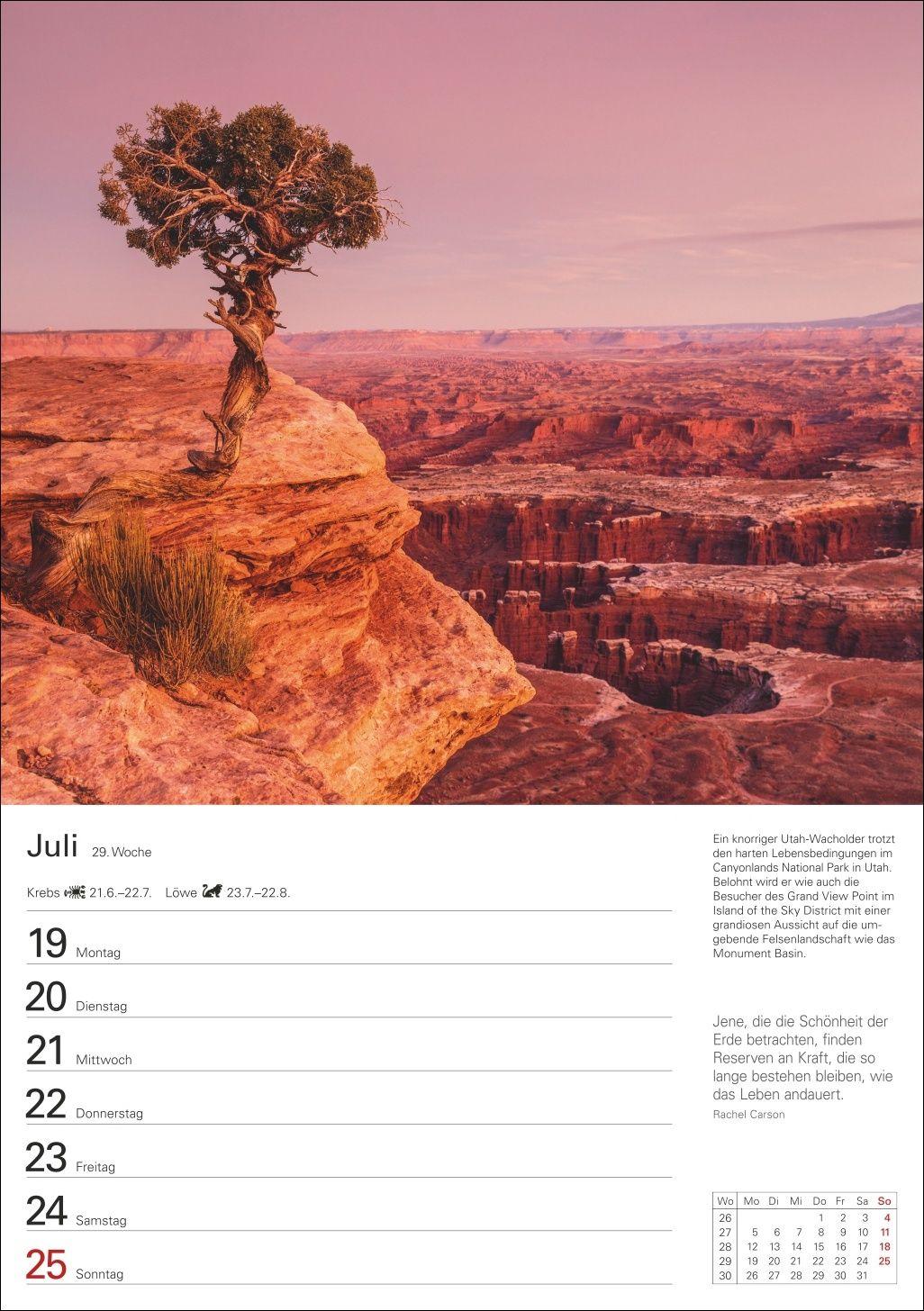 Beispielinhalt (Bild) Amerika Wochenplaner 2027 - Eine Reise in 53 Bildern