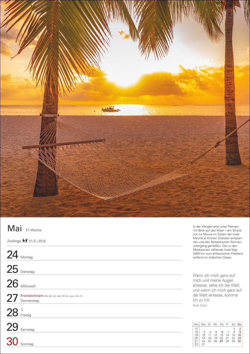 Beispielinhalt (Bild) Trauminseln Wochenplaner 2027 - Eine Reise in 53 Bildern