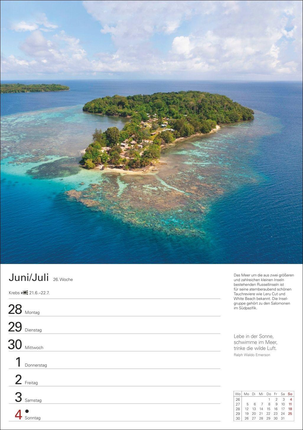 Beispielinhalt (Bild) Trauminseln Wochenplaner 2027 - Eine Reise in 53 Bildern