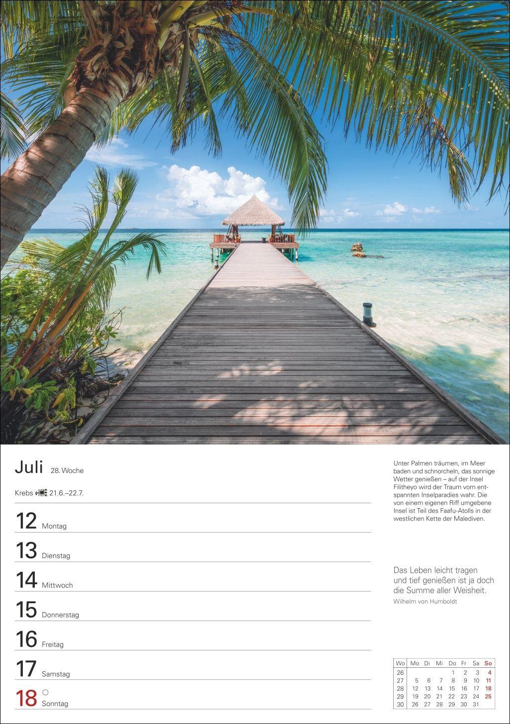 Beispielinhalt (Bild) Trauminseln Wochenplaner 2027 - Eine Reise in 53 Bildern