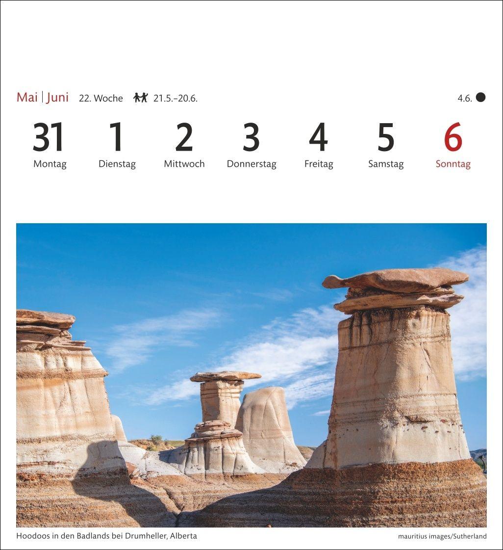 Beispielinhalt (Bild) Kanada Sehnsuchtskalender 2027 - Wochenkalender mit 53 Postkarten