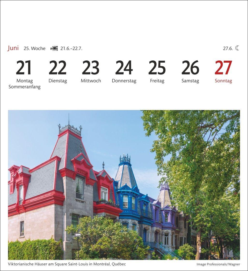 Beispielinhalt (Bild) Kanada Sehnsuchtskalender 2027 - Wochenkalender mit 53 Postkarten