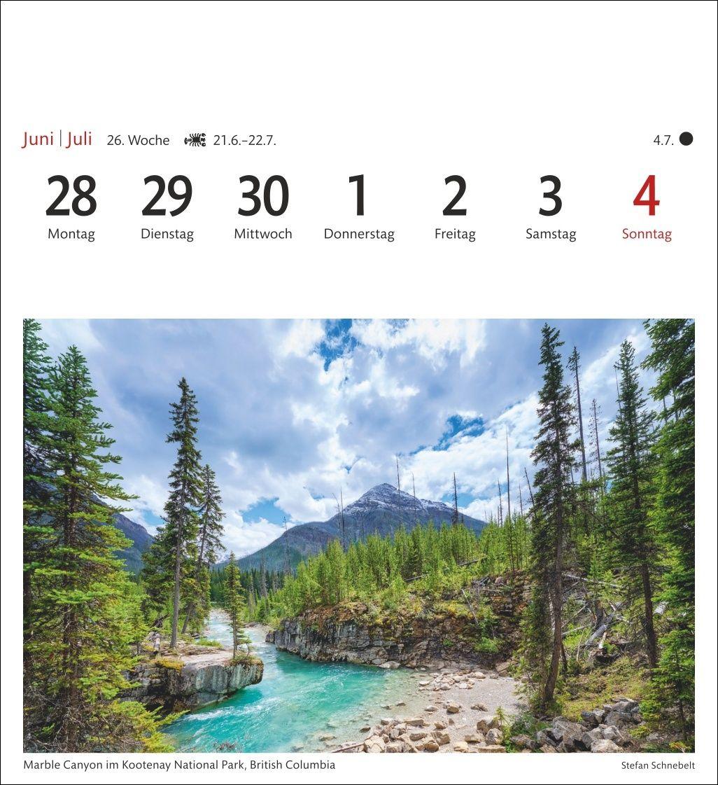 Beispielinhalt (Bild) Kanada Sehnsuchtskalender 2027 - Wochenkalender mit 53 Postkarten