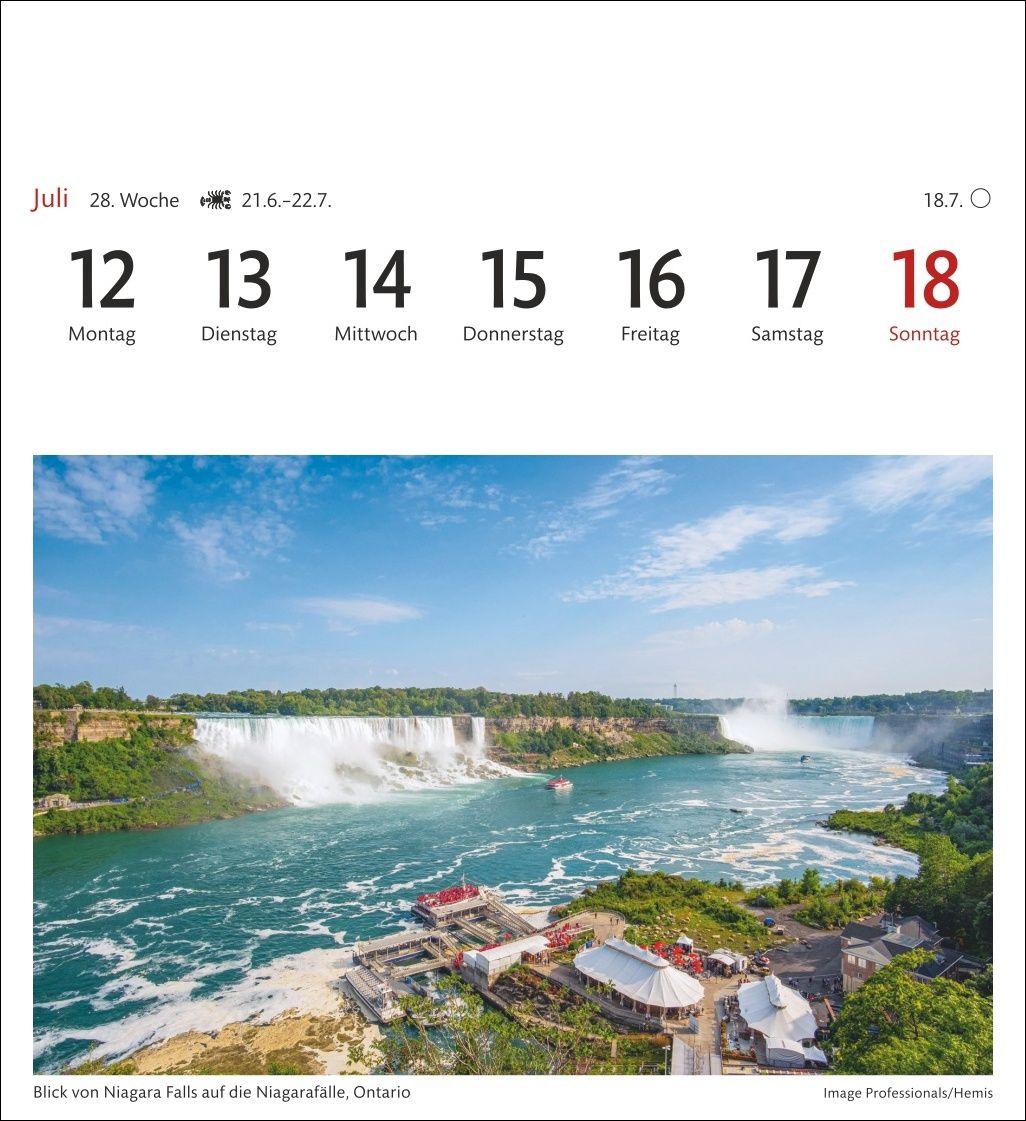 Beispielinhalt (Bild) Kanada Sehnsuchtskalender 2027 - Wochenkalender mit 53 Postkarten