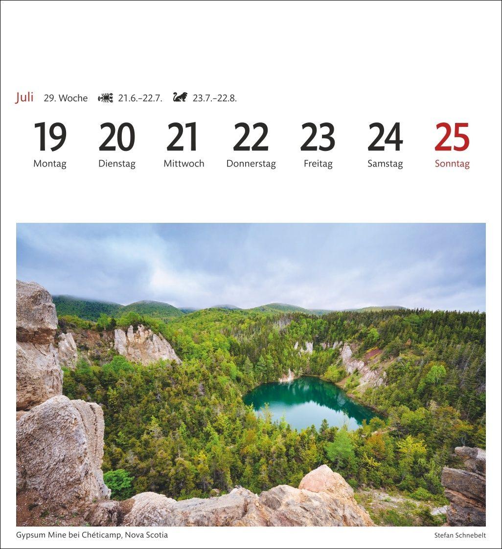 Beispielinhalt (Bild) Kanada Sehnsuchtskalender 2027 - Wochenkalender mit 53 Postkarten