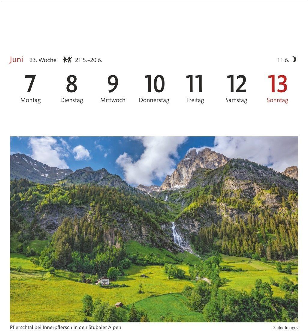 Beispielinhalt (Bild) Südtirol Sehnsuchtskalender 2027 - Wochenkalender mit 53 Postkarten