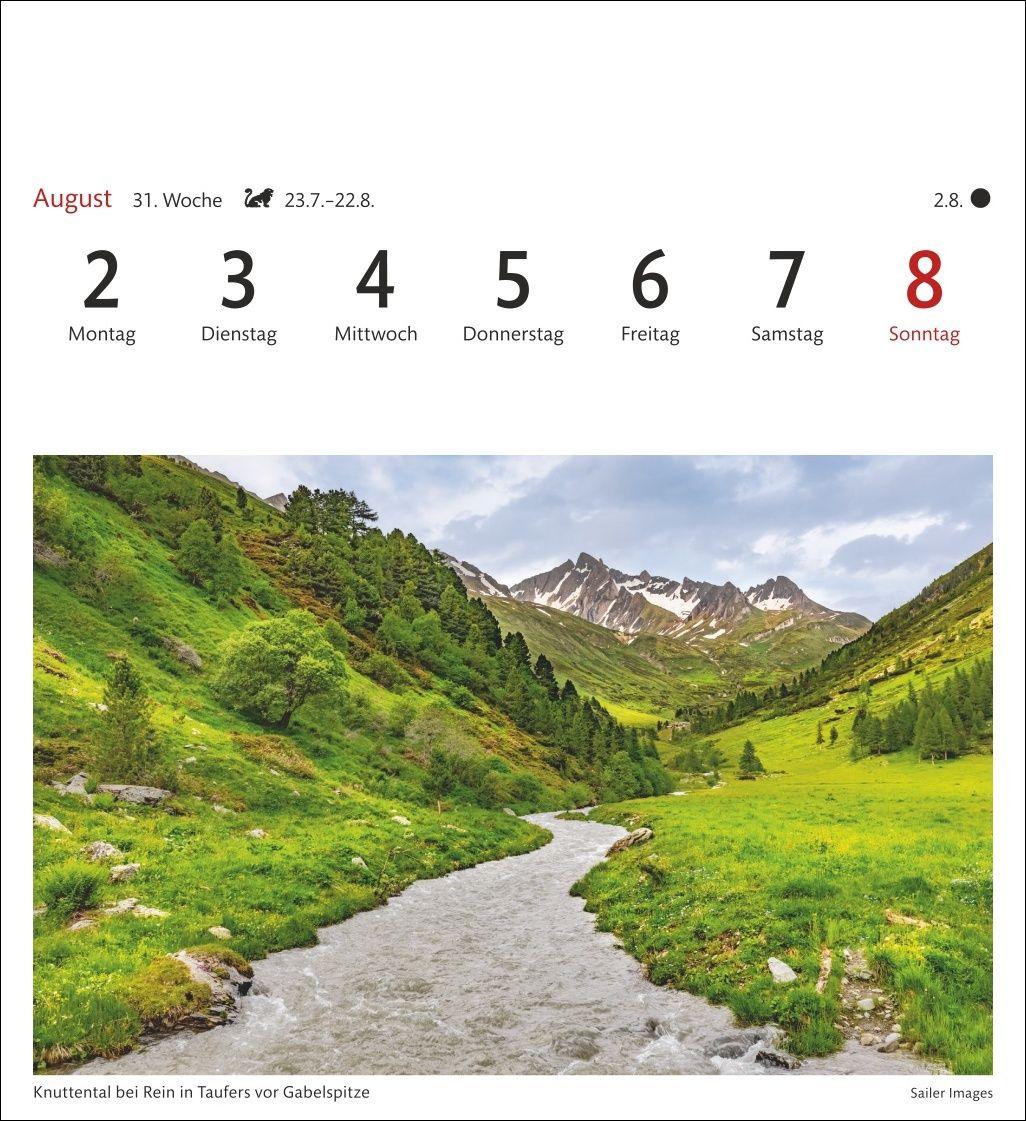 Beispielinhalt (Bild) Südtirol Sehnsuchtskalender 2027 - Wochenkalender mit 53 Postkarten