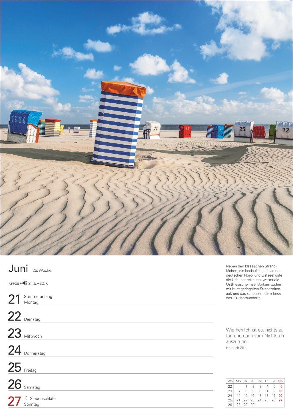 Beispielinhalt (Bild) Deutsche Küsten Wochenplaner 2027 - Eine Reise in 53 Bildern