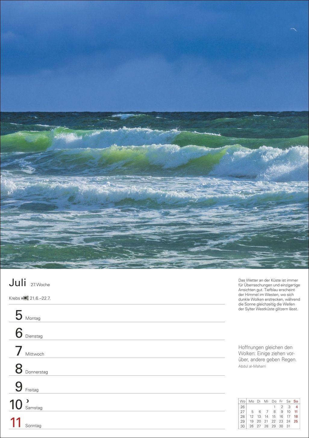 Beispielinhalt (Bild) Deutsche Küsten Wochenplaner 2027 - Eine Reise in 53 Bildern