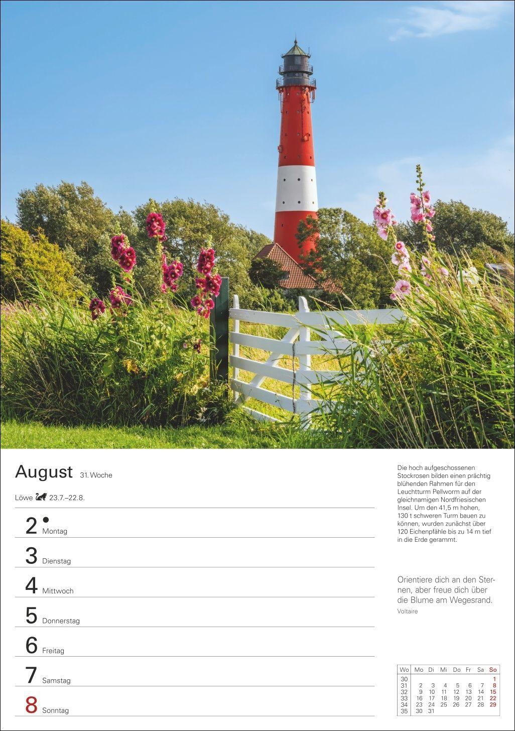 Beispielinhalt (Bild) Deutsche Küsten Wochenplaner 2027 - Eine Reise in 53 Bildern