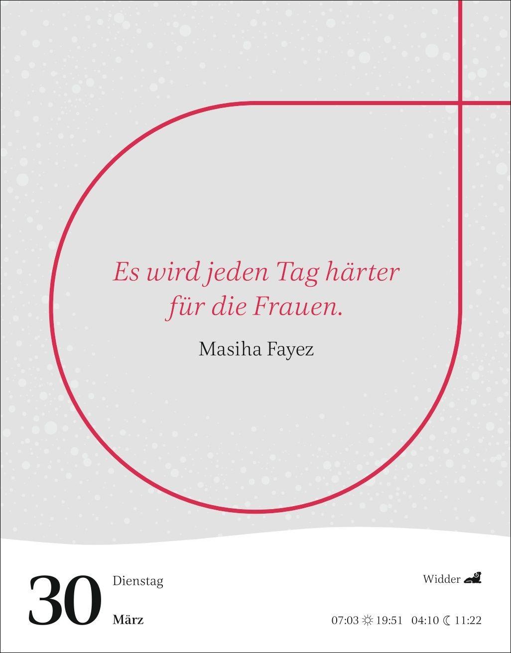 Beispielinhalt (Bild) Starke Worte von starken Frauen Tagesabreißkalender 2027