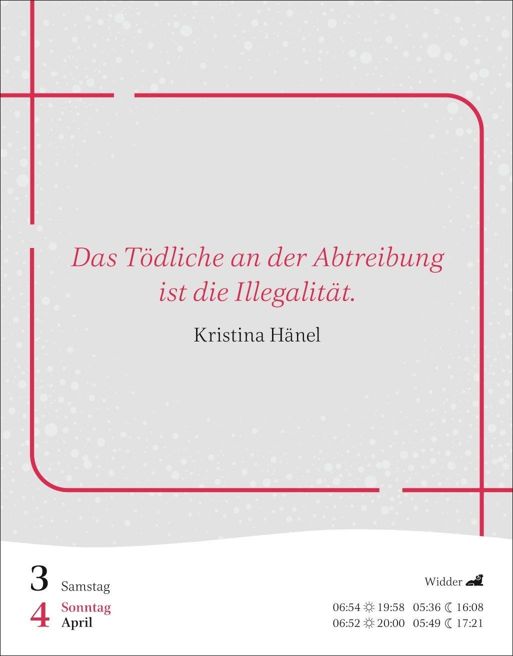 Beispielinhalt (Bild) Starke Worte von starken Frauen Tagesabreißkalender 2027