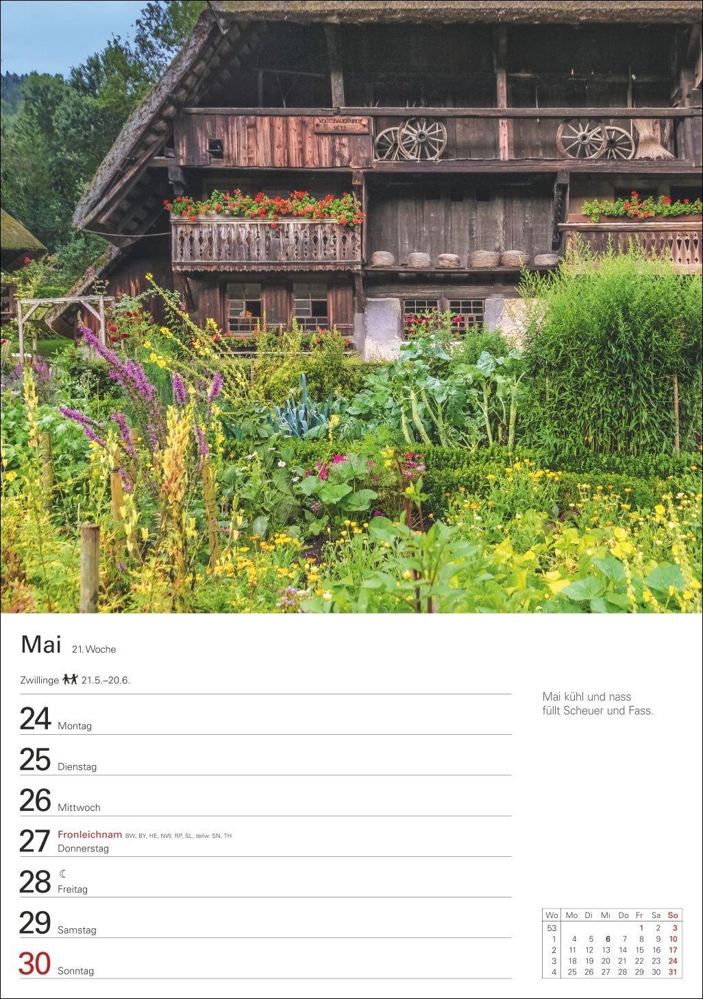 Beispielinhalt (Bild) Auf dem Lande Wochenplaner 2027 - 53 stimmungsvolle Fotografien