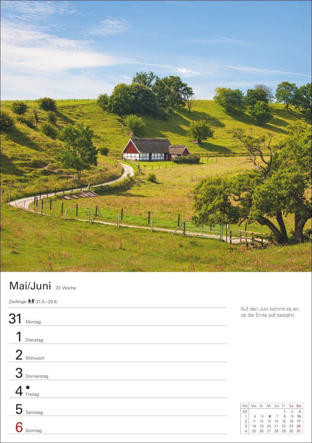 Beispielinhalt (Bild) Auf dem Lande Wochenplaner 2027 - 53 stimmungsvolle Fotografien