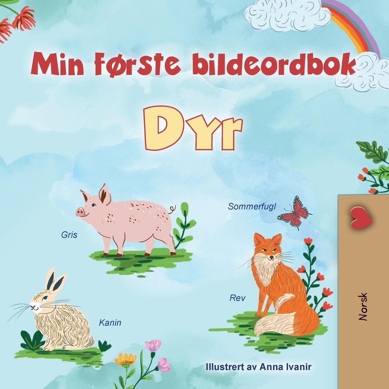 Vorderes Coverbild First Picture Dictionary - Animals (Norwegian Children's Book)