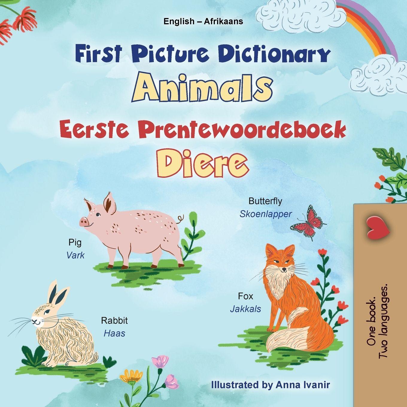 Vorderes Coverbild First Picture Dictionary - Animals (English Afrikaans Bilingual Children's Book)