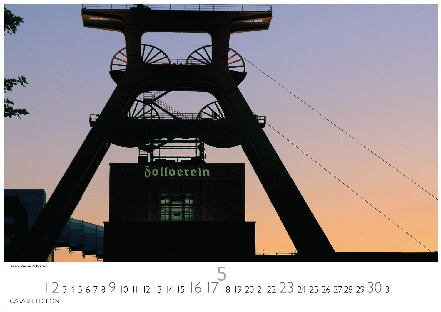 Beispielinhalt (Bild) Ruhrgebiet Kalender 2027 - Wandkalender | Fotokalender Deutschland 24x35cm - beeindruckende Bilder von Zechen, Skylines & Landmarken, Düsburg, Essen,Bochum, Dortmund