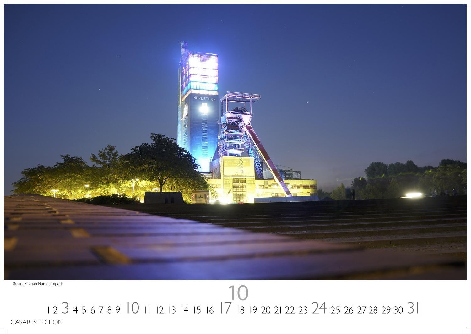 Beispielinhalt (Bild) Ruhrgebiet Kalender 2027 - Wandkalender | Fotokalender Deutschland 24x35cm - beeindruckende Bilder von Zechen, Skylines & Landmarken, Düsburg, Essen,Bochum, Dortmund