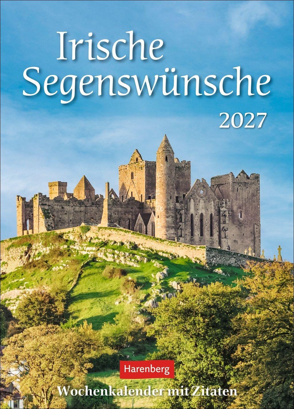Vorderes Coverbild Irische Segenswünsche Wochenkalender 2027 - mit Zitaten